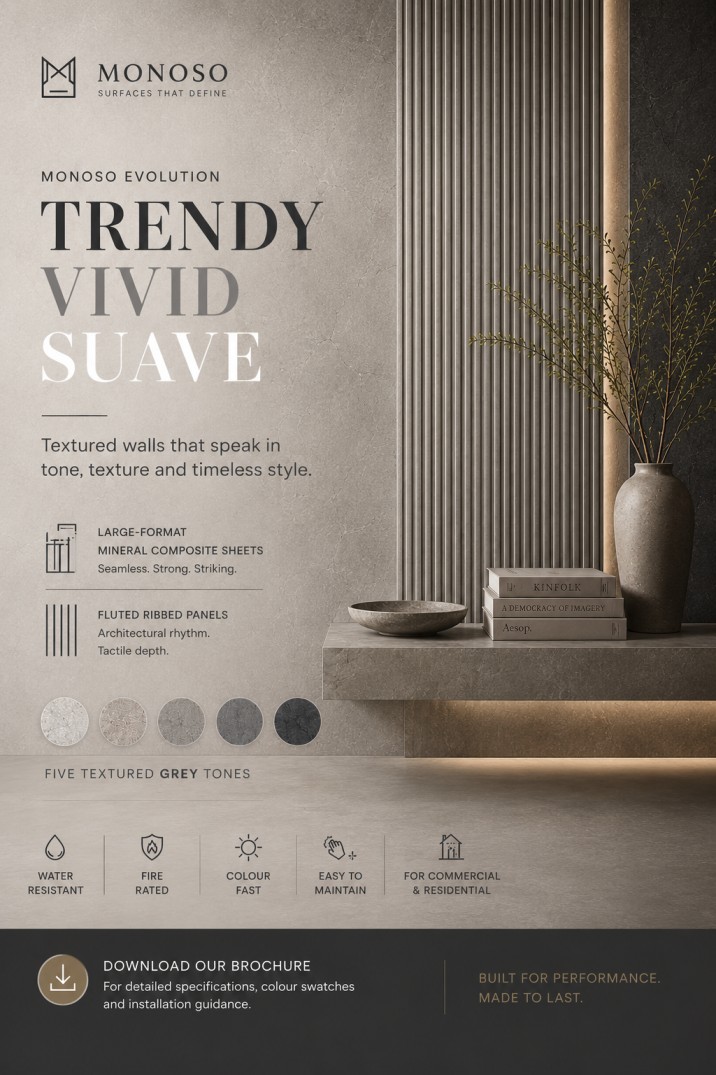 Vivid Suave Textured Wall Cladding | Fluted Panels & MCS Sheets – Monoso Evolution