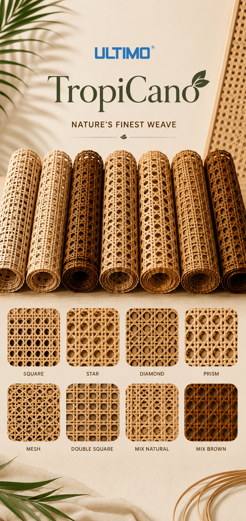 TropiCano Natural Cane Webbing